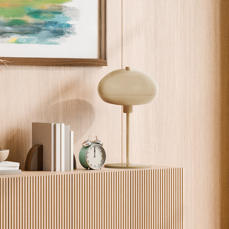 Lampe à poser 'Liam' en métal beige
