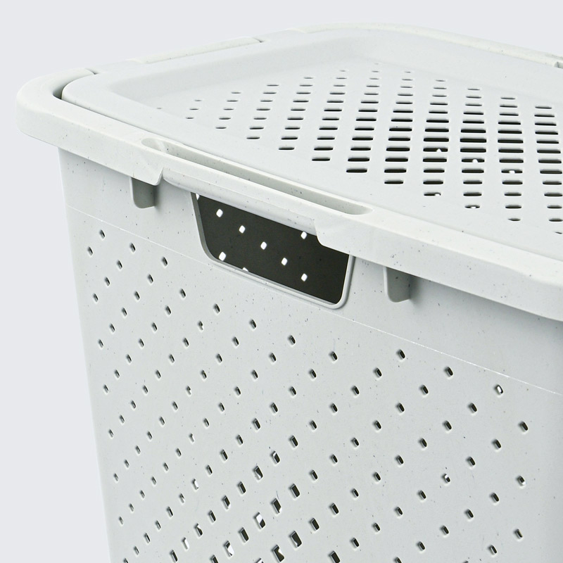 Panier à linge slim  'Pixel' blanc cassé