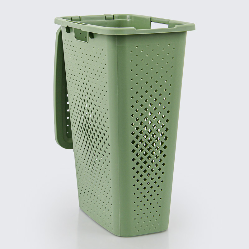 Panier à linge slim  'Pixel' vert sauge