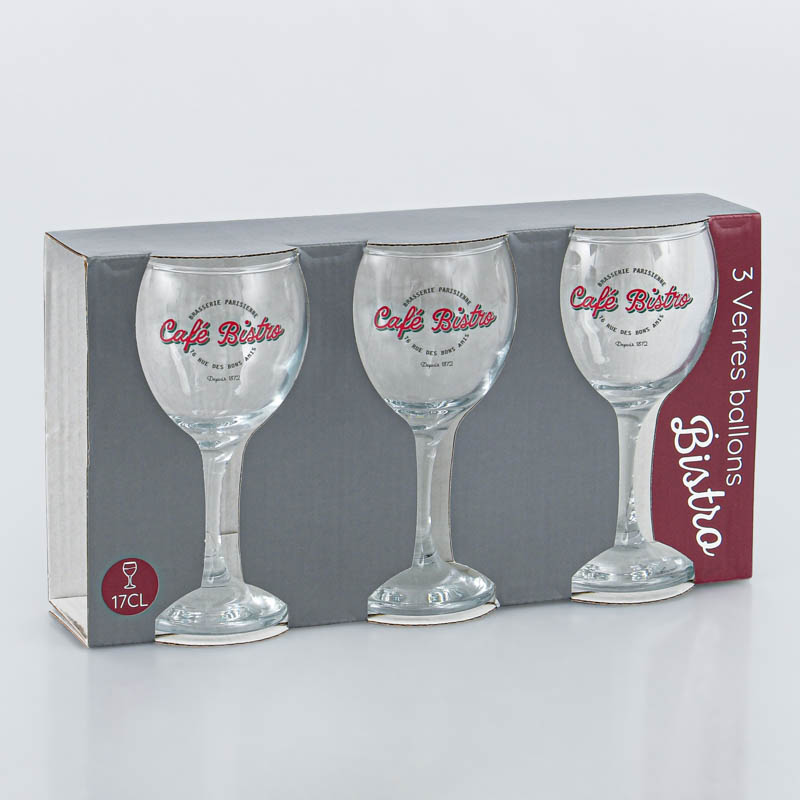 3 verres ballons bistro