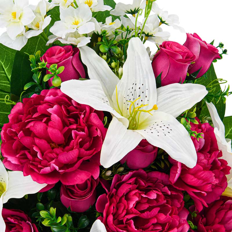 Coupe ovale de fleurs artificielles 