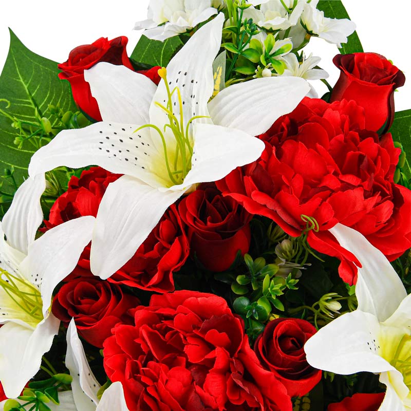 Coupe ovale de fleurs artificielles 