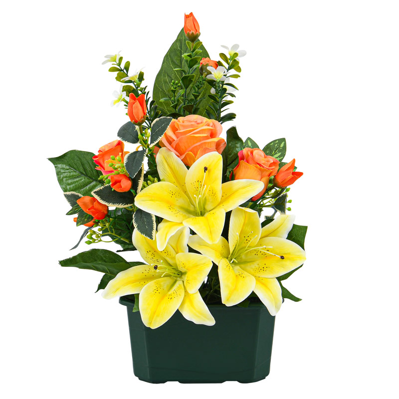 Jardinière de fleurs artificielles 
