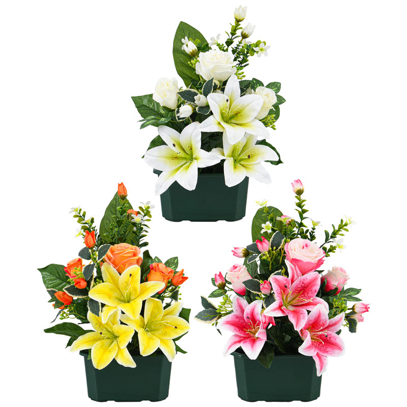 Jardinière de fleurs artificielles 
