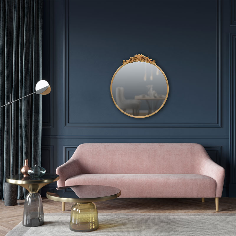Miroir rond doré 'Oryan'