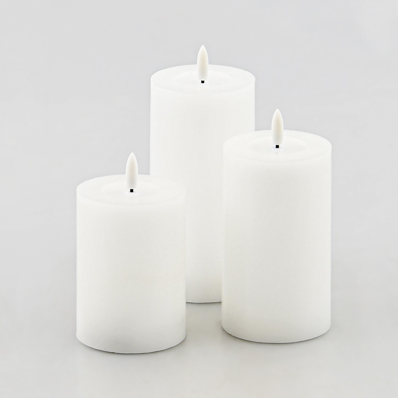 3 bougies en cire led programmables
