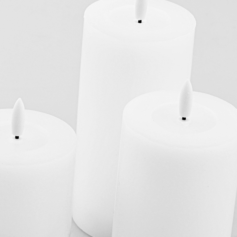 3 bougies en cire led programmables
