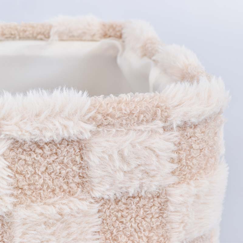 Caisse de rangement damier 'Pop' taupe beige