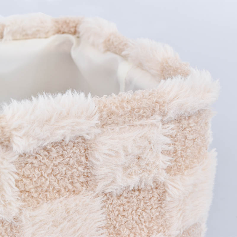 Caisse de rangement damier 'Pop' taupe beige
