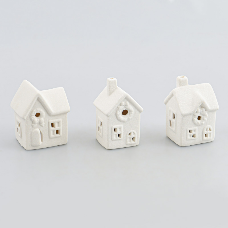 Maisonnette lumineuse en céramique blanche