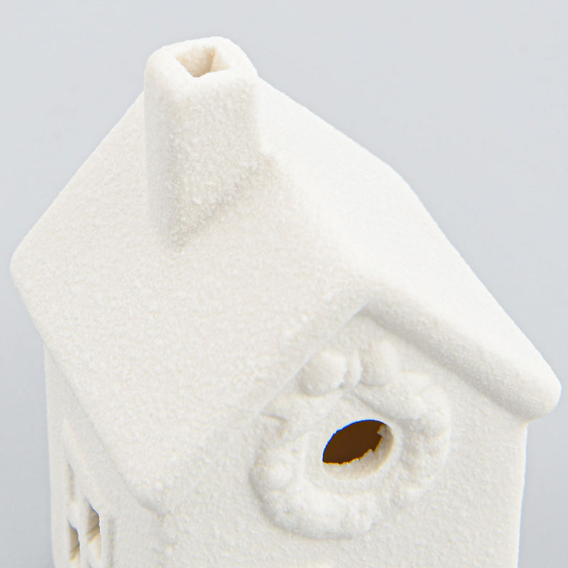 Maisonnette lumineuse en céramique blanche