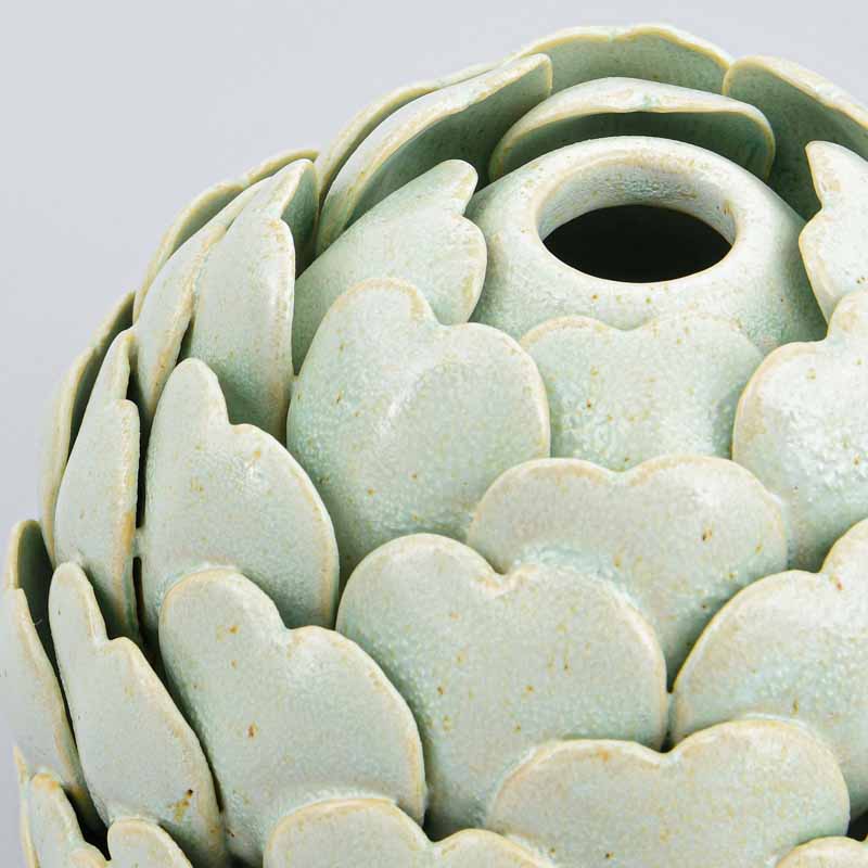 Vase décoratif artichaut vert