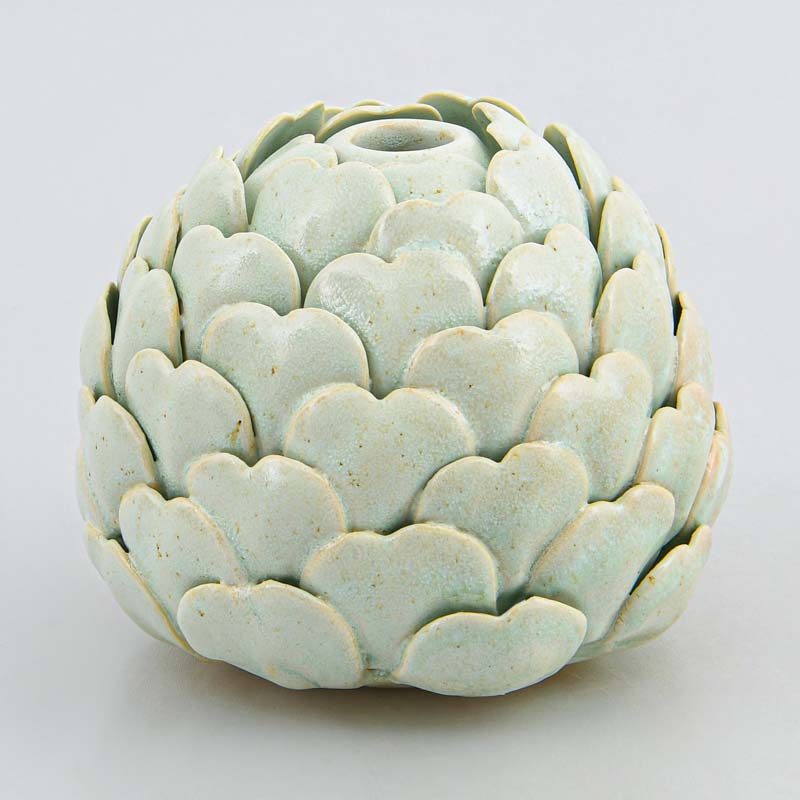 Vase décoratif artichaut vert