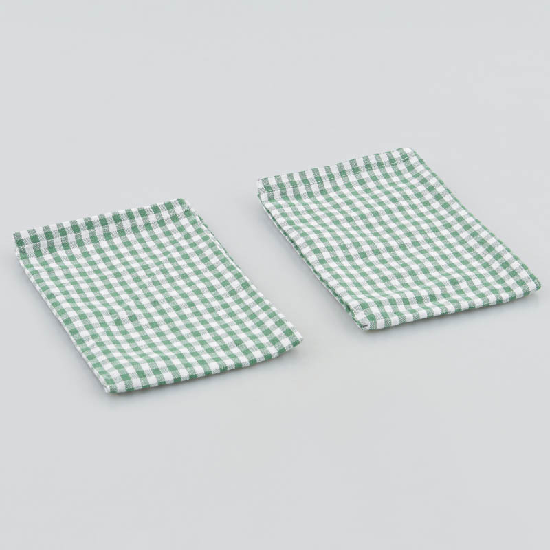 Lot de 2 serviettes de table 'Brigitte' vert