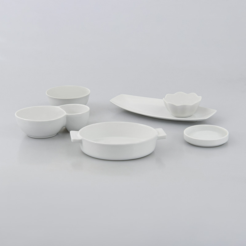 Bol 2 compartiments en porcelaine blanche 