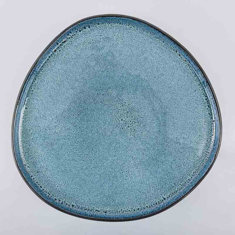Assiette plate réactive 'Emy' bleu