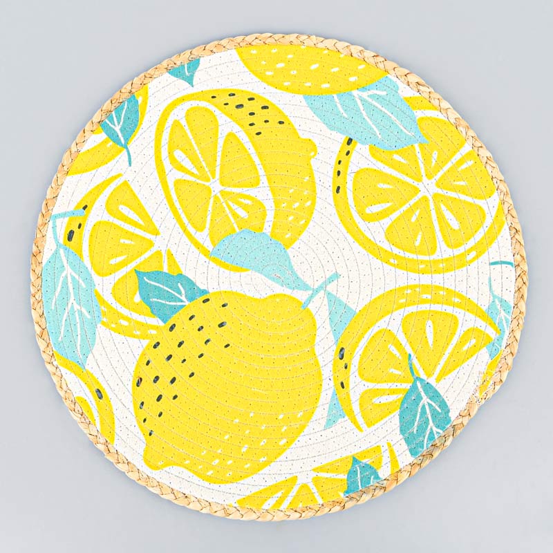 Set de table rond décoratif citrons 
