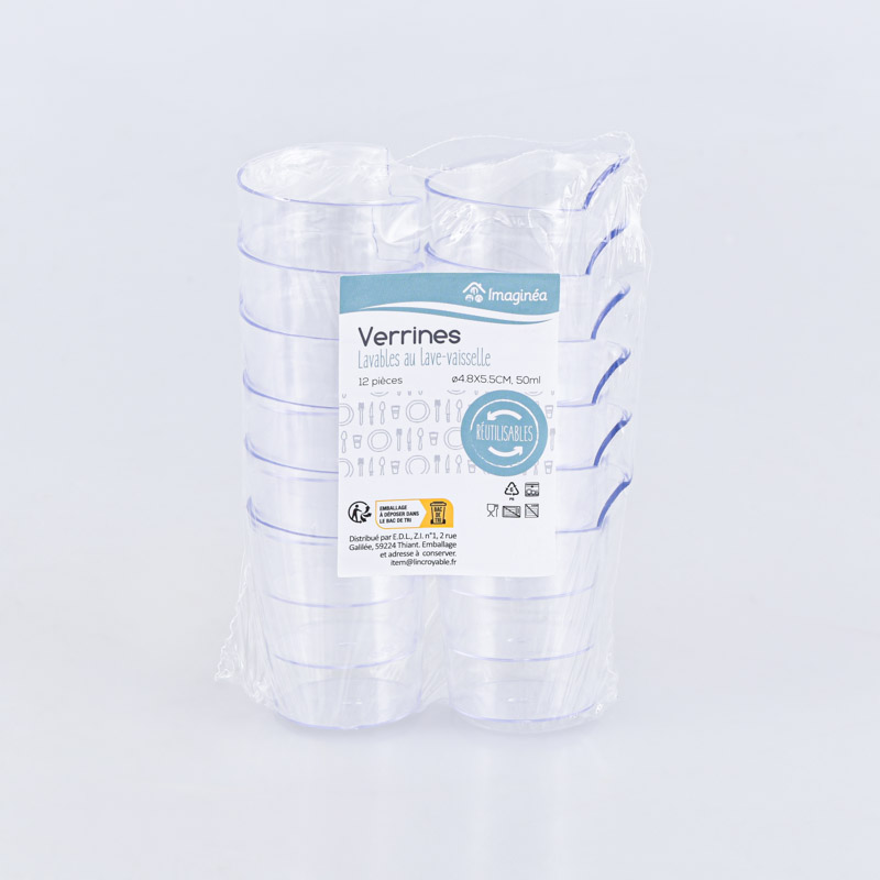 Lot de 12 verrines spirales 50ml