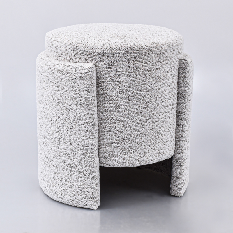 Pouf chiné 'Noe' gris et beige 