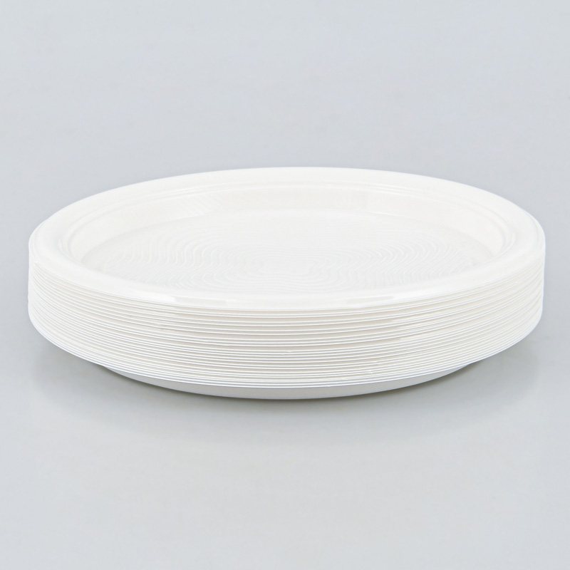 Lot De 6 Assiettes Plates Réutilisables KM Living 25,5 Cm Blanc Crème - Incassables, Fabriquées En Allemagne, Sans BPA, Lave-vaisselle & Micro-ondes