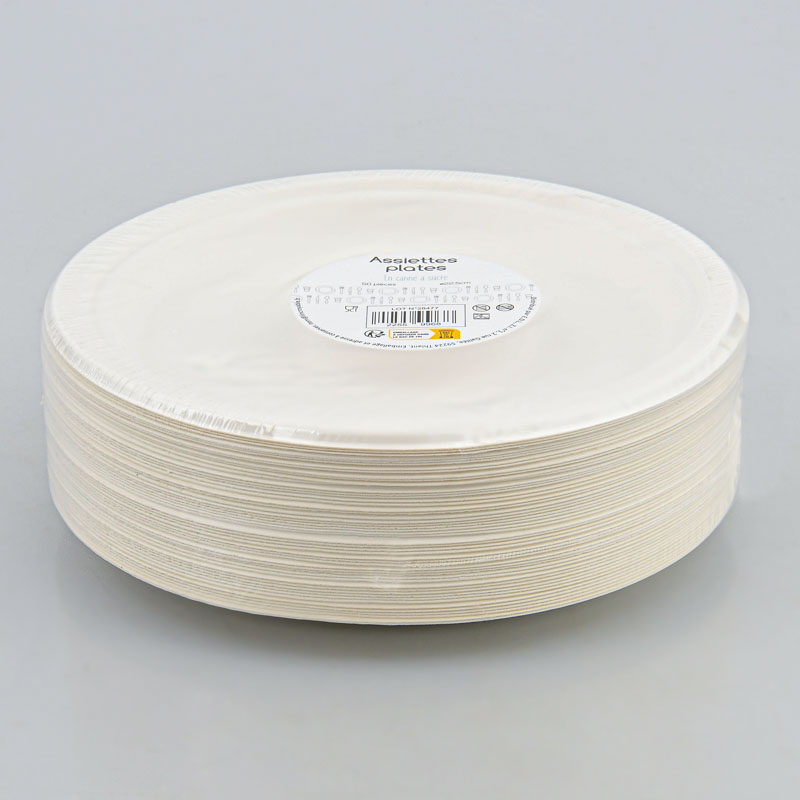50 assiettes rondes blanches