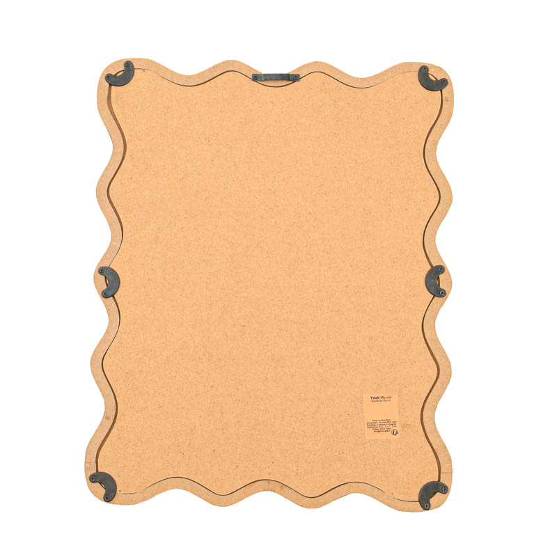 Miroir wavy 'Tina' imitation bois