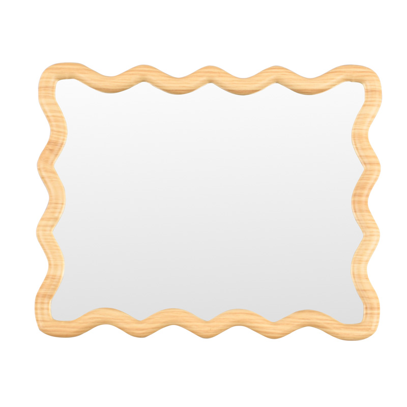 Miroir wavy 'Tina' imitation bois