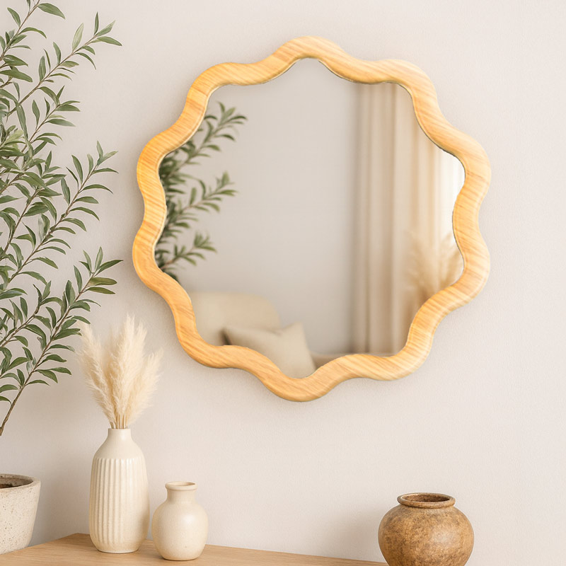Miroir wavy rond 