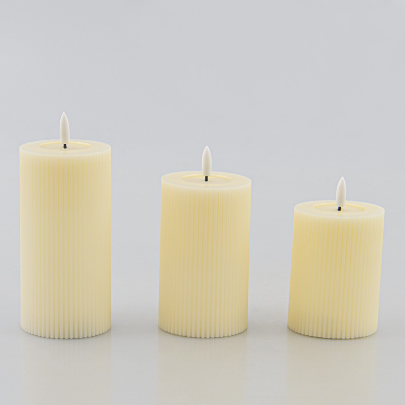 Set de 3 bougies led crème