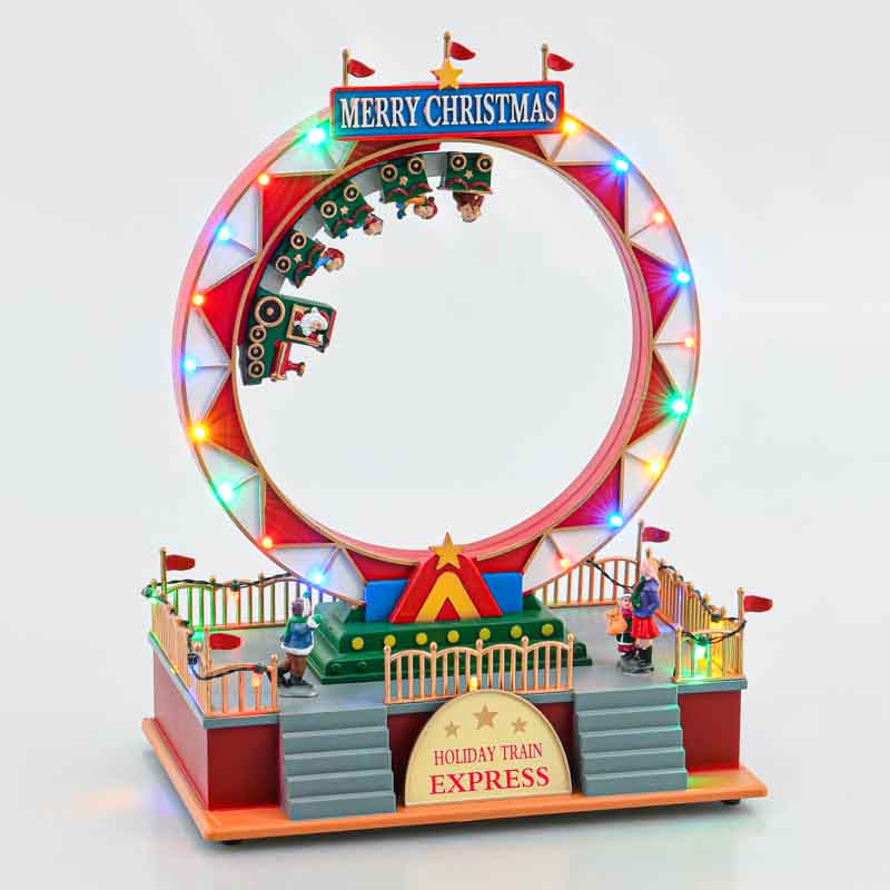Scénette animée 'Roue du train de Noël' 