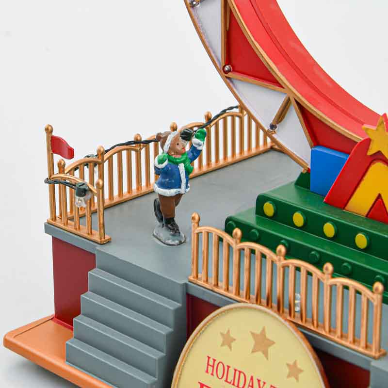 Scénette animée 'Roue du train de Noël' 