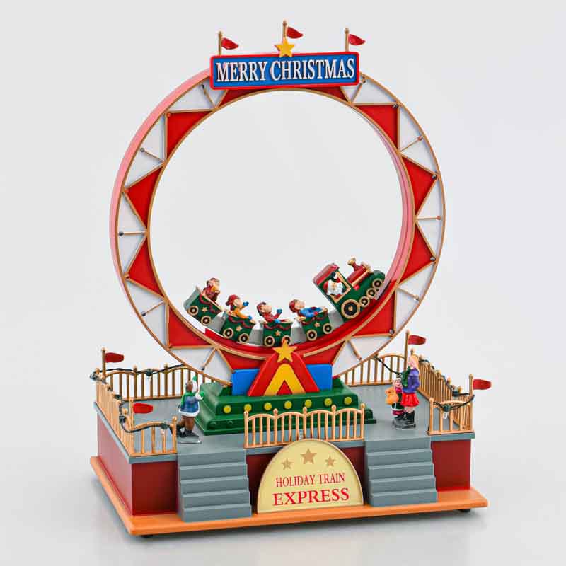 Scénette animée 'Roue du train de Noël' 