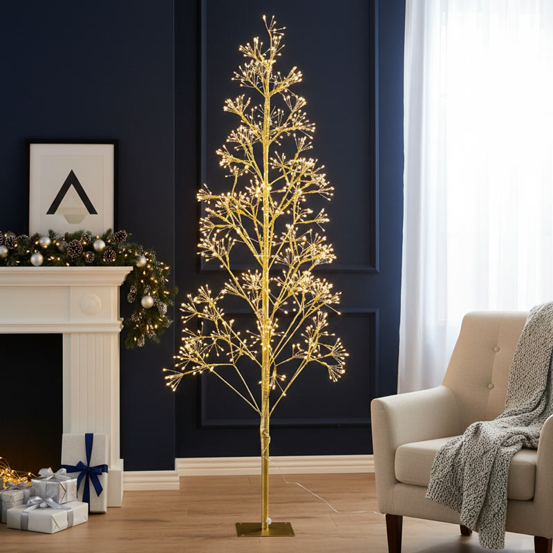 Arbre étincelant à LED blanc chaud 