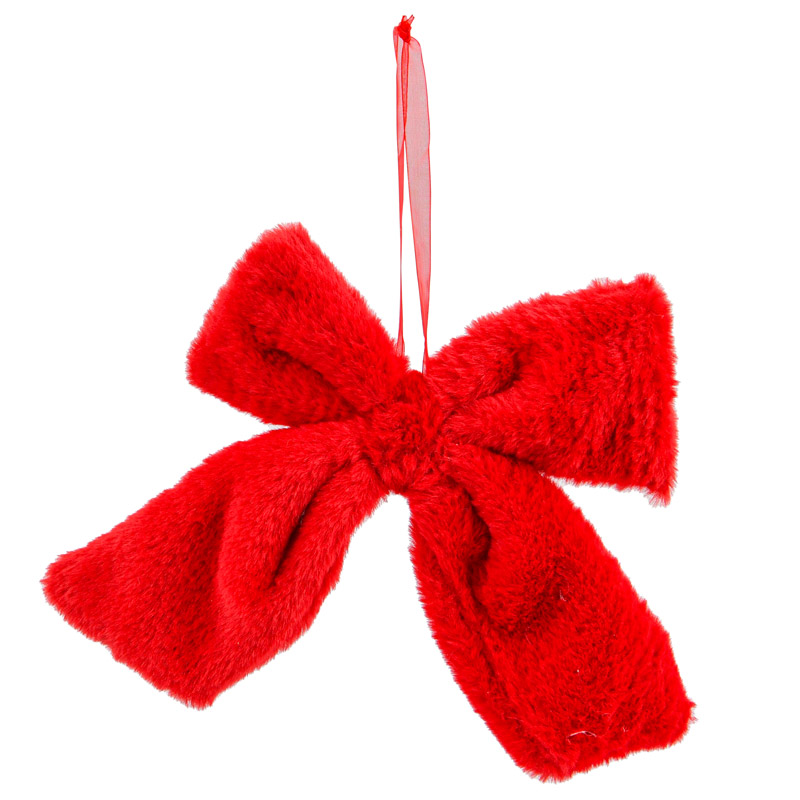 Noeud fluffly rouge à suspendre