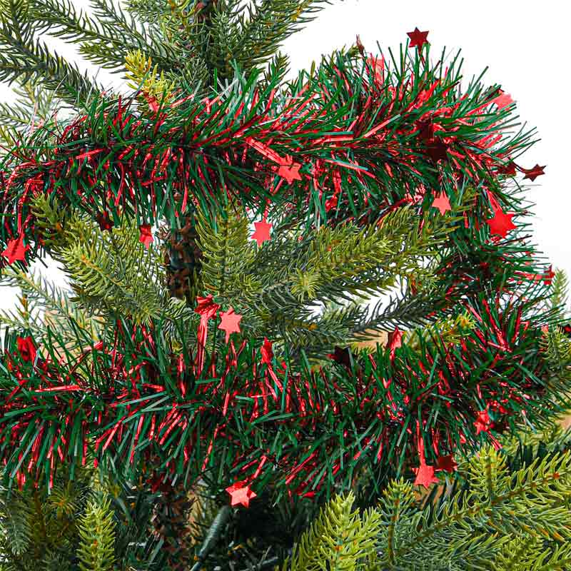 Guirlande Imitation Sapin 2m Avec Neige Et Baies Rouges - Décoration Noël Verte, IP20 Pour Intérieur