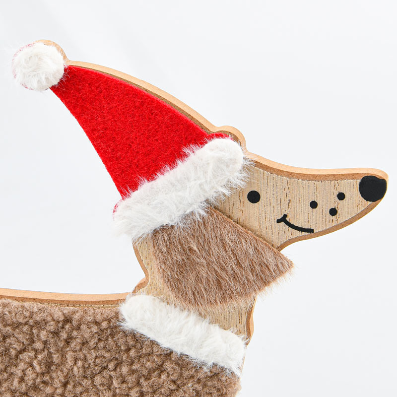 Chien teckel de Noël à poser 