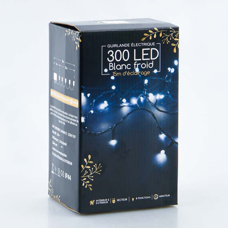 Guirlande 300 micro LED blanc froid