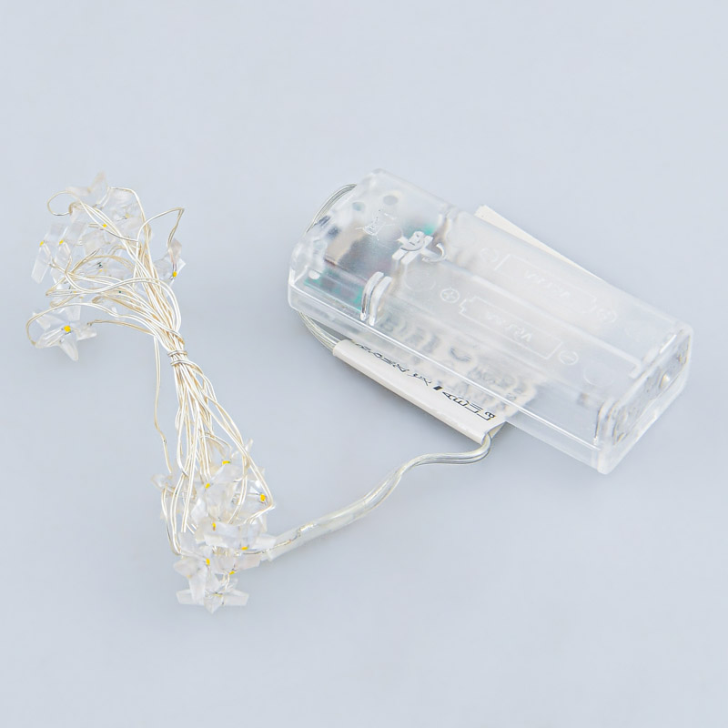 Guirlande 20 micro LED étoiles blanc chaud