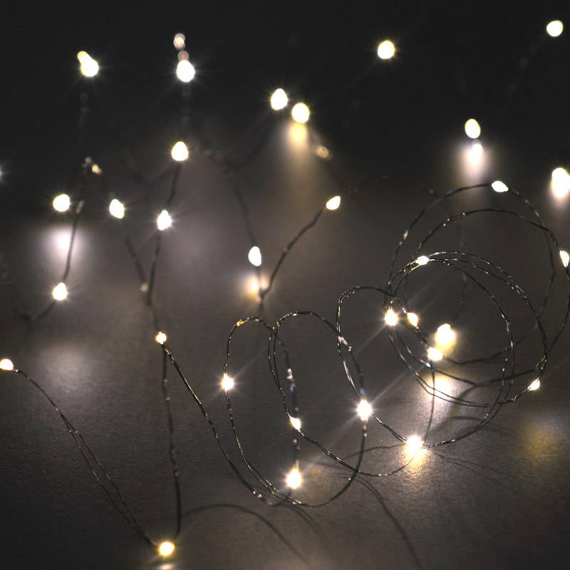 Guirlande 100 micro LED blanc chaud