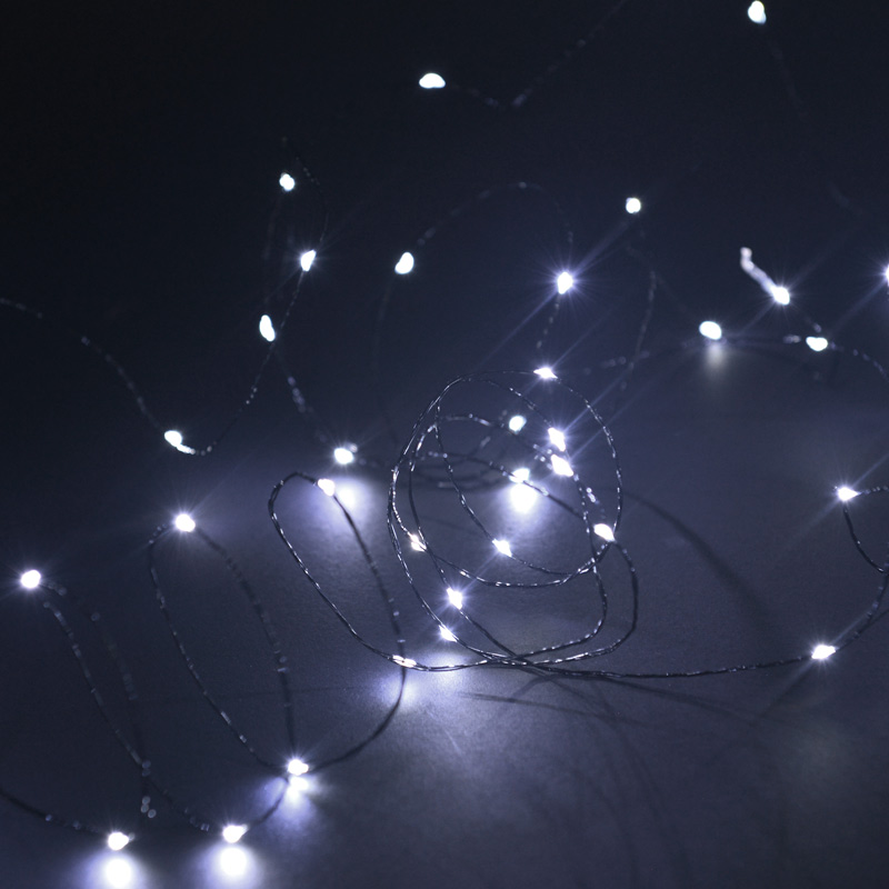 Guirlande 100 micro LED blanc froid