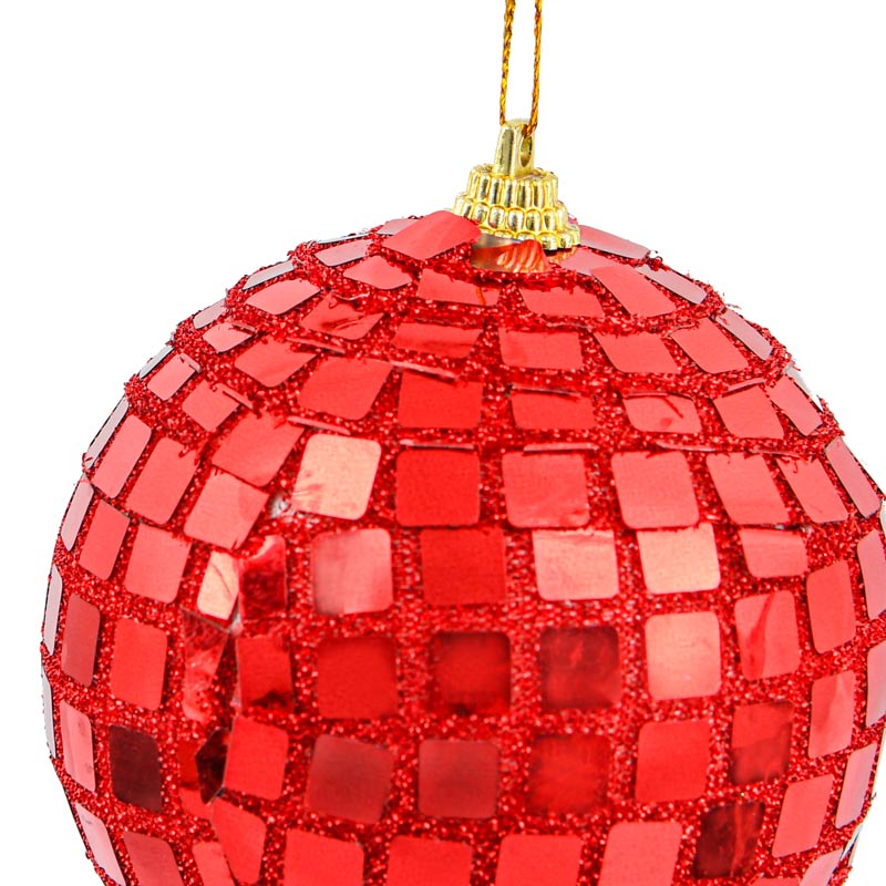 Boule de Noël disco rouge