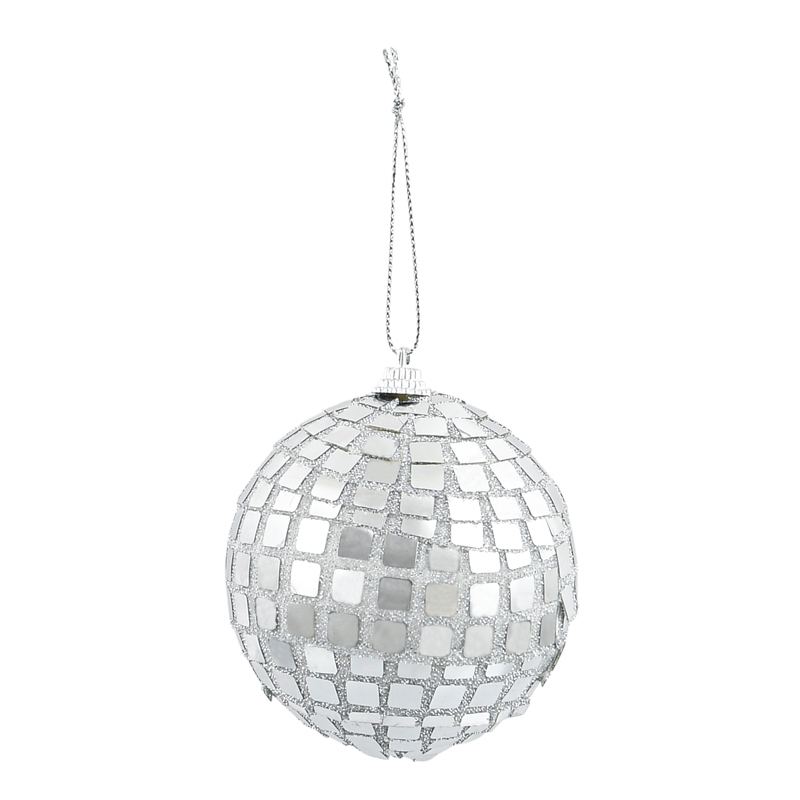 Boule de Noël disco argenté