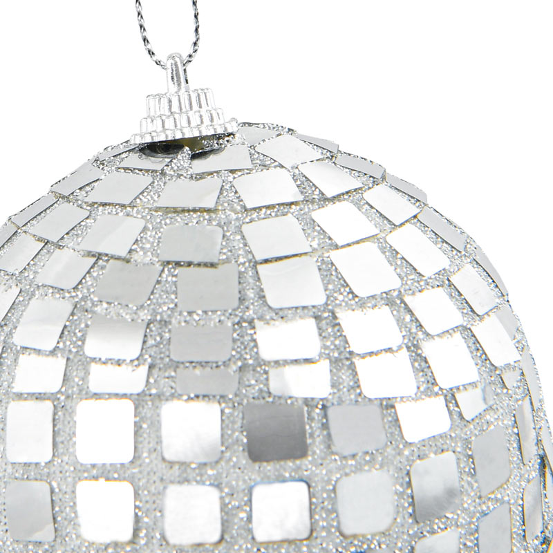 Boule de Noël disco argenté