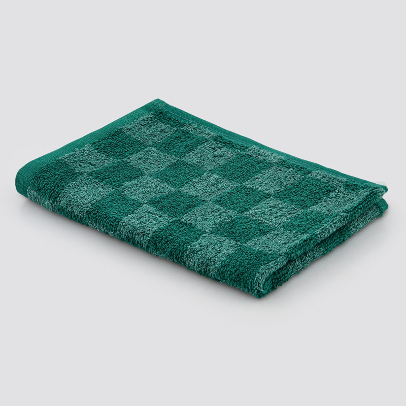 Serviette invité damier 'Jenna' vert