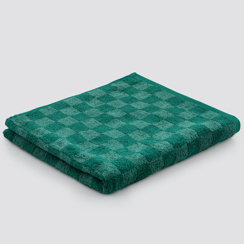 Drap de bain damier 'Jenna' vert