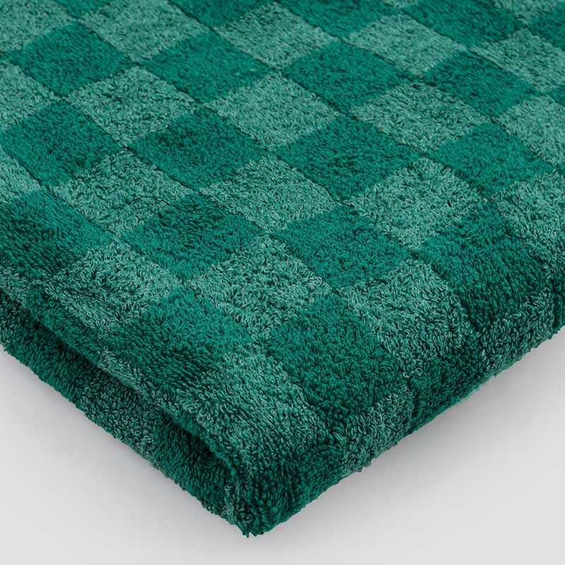 Drap de bain damier 'Jenna' vert