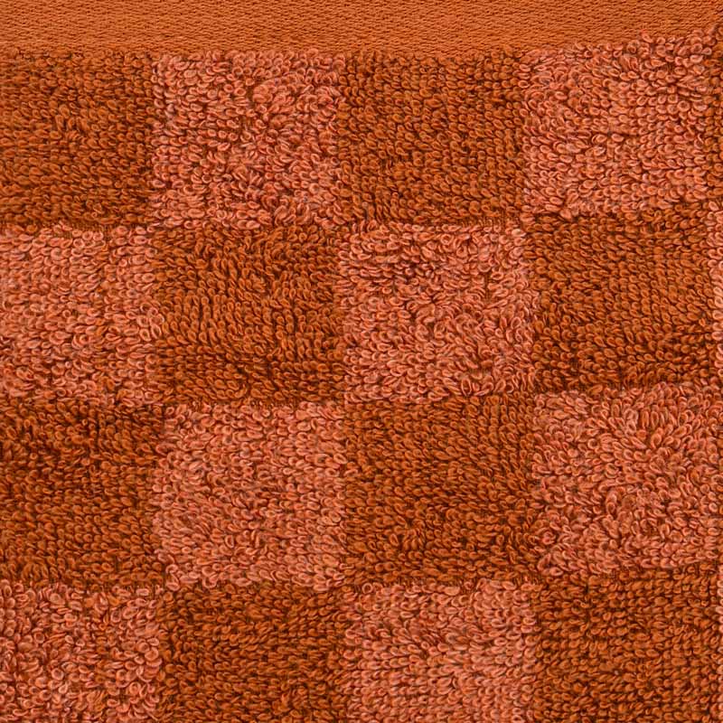 Serviette invité damier 'Jenna' terracotta