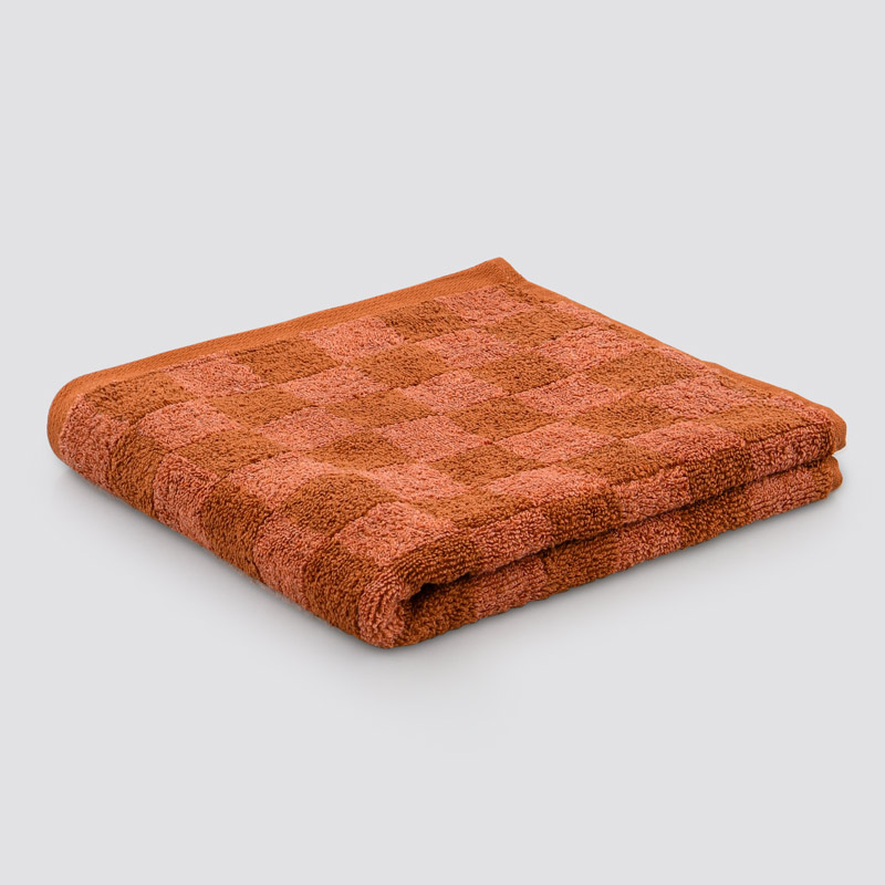 Serviette damier 'Jenna' terracotta