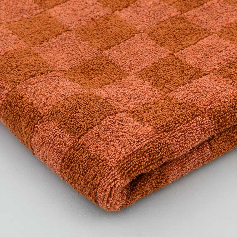 Serviette damier 'Jenna' terracotta