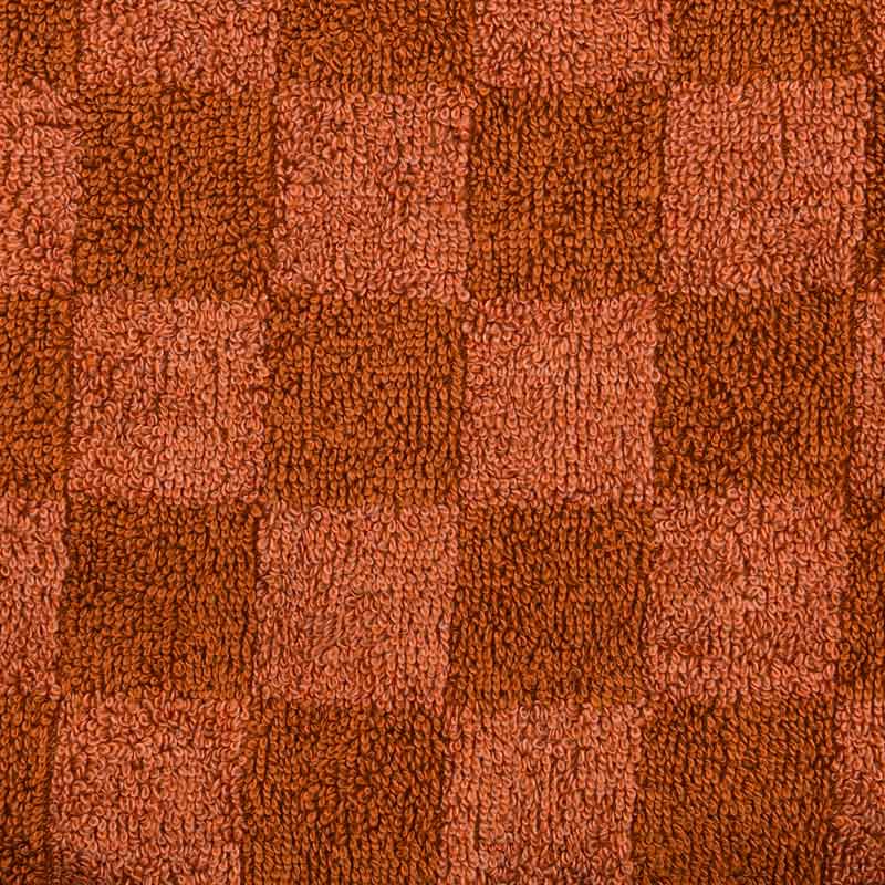 Serviette damier 'Jenna' terracotta